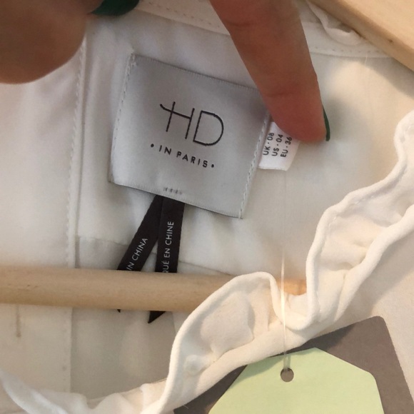 Anthropologie polyester white blouse - Picture 3 of 8